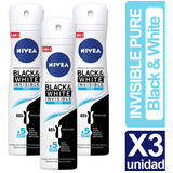 Desodorante Nivea Invisible Pure Black & White X3 Unid