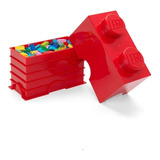 Lego Contenedor Canasto Apilable Organizador Storage Brick 2 Color Red
