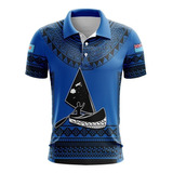 Camiseta De Solapa Masculina Impresa En 3d Fiji Nrl Rugby