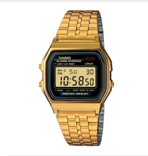 Reloj Casio Vintage A159 Cara Negra Con Caja