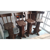 Cadeiras Para Bar (madeira Rústica Maciça)