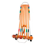 Juego De Crocket Croquet 6 Palos Profesional Bochas 8 Cm Df