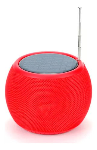 Bocina Bluetooth Solar Radio Fm Color Rojo 