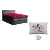 Pillow Top Solteiro Varias Cores +1 Travesseiros Silicone