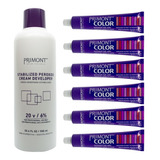  Primont Color X 6 Tinturas 60gr + Oxidante 900ml Coloración