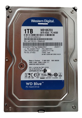 Disco Rigido Western Digital Blue 1tb Sata 3 / Villurka Comp