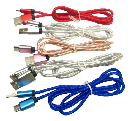 Cable Usb Común Tipo C Goma Pack X 10 Unidadss X Mayor 