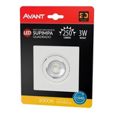 Kit 4 Spot Embutir 3w Quadrad Direcionavel Gesso 3000k Avant Cor Branco 110v/220v