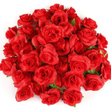 50pcs Cabezas De Rosas Artificiales Manualidades Decoracion