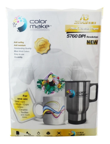 Papel Para Sublimacion A3 100 Hojas Colormake Alta Calidad