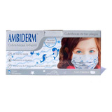 Ambiderm Cubrebocas Tricapa Plisado Caja C/50pzs Para Niños Color Blanco Con Delfines