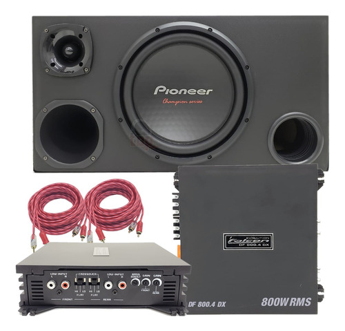 Caixa Trio Pioneer Completa Sub 12 + Módulo Falcon Df 800.4