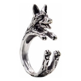 Anillo Perro Plata 925 Ovejero Pastor Alemán Perrito Gsd