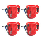 Tazón Para Jugar Con Tus Lego Blocks Taza - Pack 4x Rojo