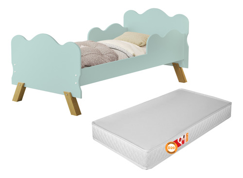 Cama Berço C/ Colchão Proteção Angel Montessoriana Infantil 