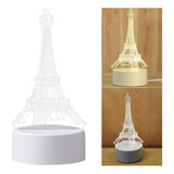 Lámpara 3d Torre Eiffel Acrílica Decoración