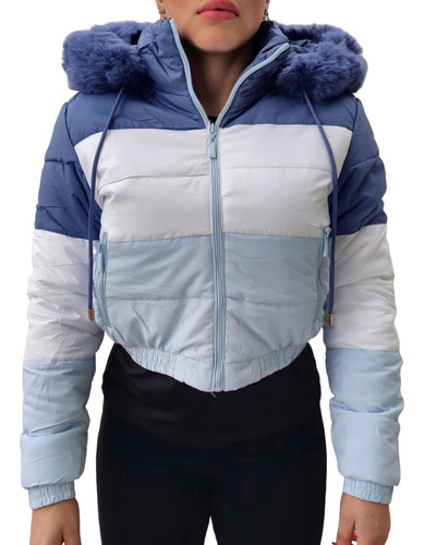 Campera Puffer Reversible Corta Mujer Abrigo Moda Importada