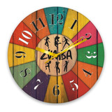 Reloj Estilo Vintage Zumba Danza Fitness Madera 30cm