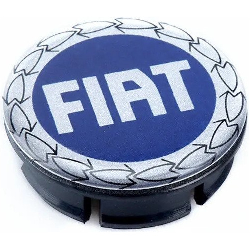 Juego Kit De 4 Tapas Centro Rin Emblema Fiat Azul Foto 3