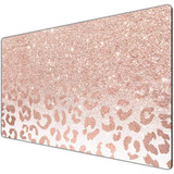 Mouse Pad De Escritorio Diseno Animal Print Dorado / Rosa