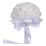 Ramo De Novia Artificial Z Roses Pearl Para Dama De Honor, 5