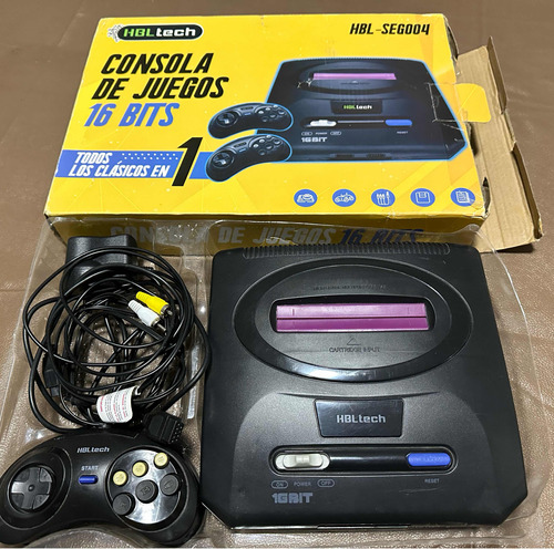 Consola 16 Bits Hbl Tech Con 2 Cartuchos