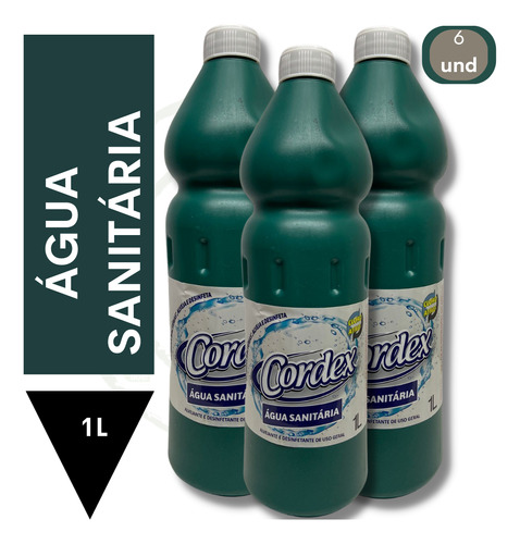 Água Sanitária Cordex  1l- Kit 6 Unidades