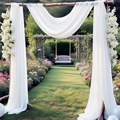 Tela Para Decorar Arco De Boda Jkdmjf Chifón 8.8x6m Blanco