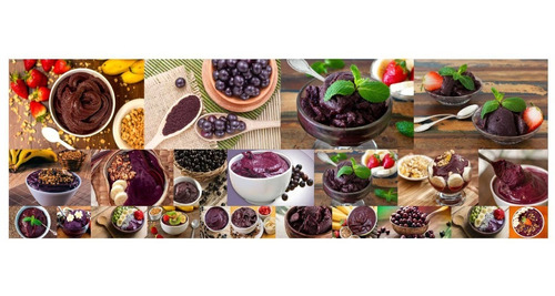 Adesivo Açaí Comida Tropical Suco Fruta Painel Cozinha T01