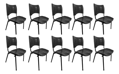 Kit 10 Cadeiras Iso Fixa Escritorio, Escola, Igreja, Eventos