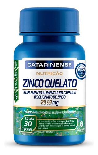 Suplemento Em Cápsulas Catarinense Pharma Zinco Quelato Minerais/vitaminas Em Pote 30 Un