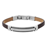 Pulsera Skagen Torben De Cuero Marrón Para Hombre (modelo: S