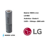 10 X Batería 18650 Li-ion - LG M26 - 2600mah - 10a - 3.65v