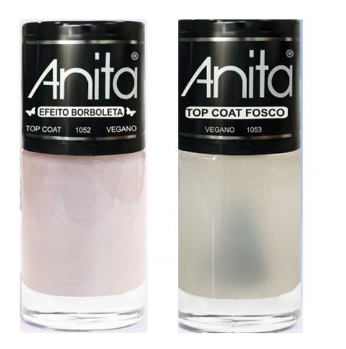 Esmalte Anita Kit Top Coat Borboleta Furta Cor + Fosco