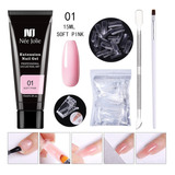 Kit De Uñas En Gel Poly Extension, Clear Builder Jelly Gel N