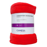 Cobertor Queen Manta Microfibra 2,2x2,4m Vermelho - Camesa