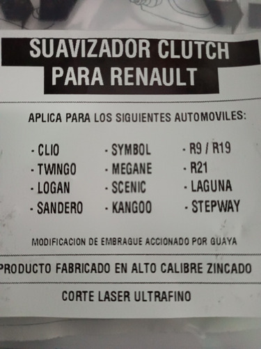 Suavizador De Clutch Renault Clio Twingo Logan Symbol Megane Foto 2