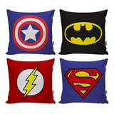 Kit 4 Almofada Super Herois Geek Batman + Enchimento