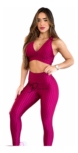 Roupa De Academia Top Nadador + Legging Conjunto Fitness 3d