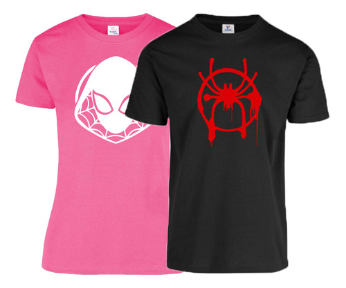 2 Playeras Spider-man A Través Del Spider-verso Miles Y Gwen