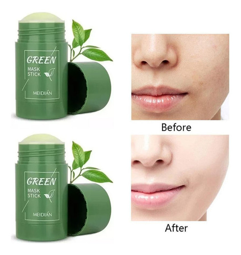 Creme Green Mask Stick Skin Care Tira Acne Espinha Pele 2 Un