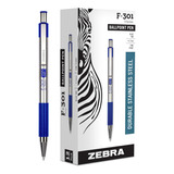 Lapiceras Zebra Set 12 Unidades De Bolígrafo, Color Azul