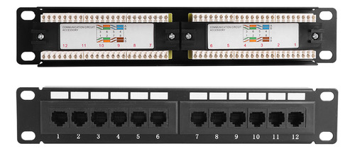 Parche De Datos De Red Ethernet Cat6 Rj45 De 12 Puertos Utp