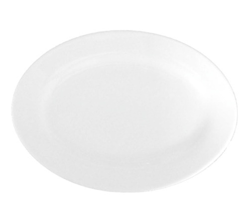 Azafate Ovalado Porcelana Blanco 25 Cm C/borde Star Round