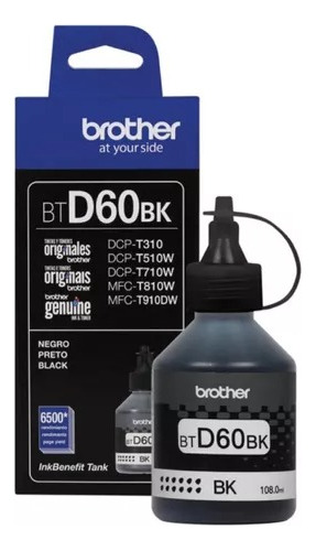 Botella De Tinta Brother Original Btd60bk T310 T510 T710