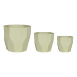 3 Vasos De Planta Mesa Suculentas Cacto Luxo Redondo Sala