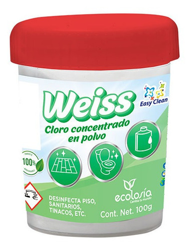 Weiss, Cloro Orgánico En Polvo Con Botella Para Diluir