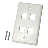 Face Plate 4 Salidas Tapa De Pared Rj45 Rj11 Red Telefonico