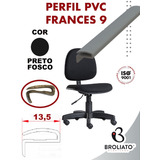 10 Mts Perfil Pvc Frances Preto 13,5mm Cadeiras Escritório