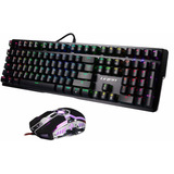 Teclado Y Mouse Mecánico Para Juegos, Interruptor Azul Fr32w